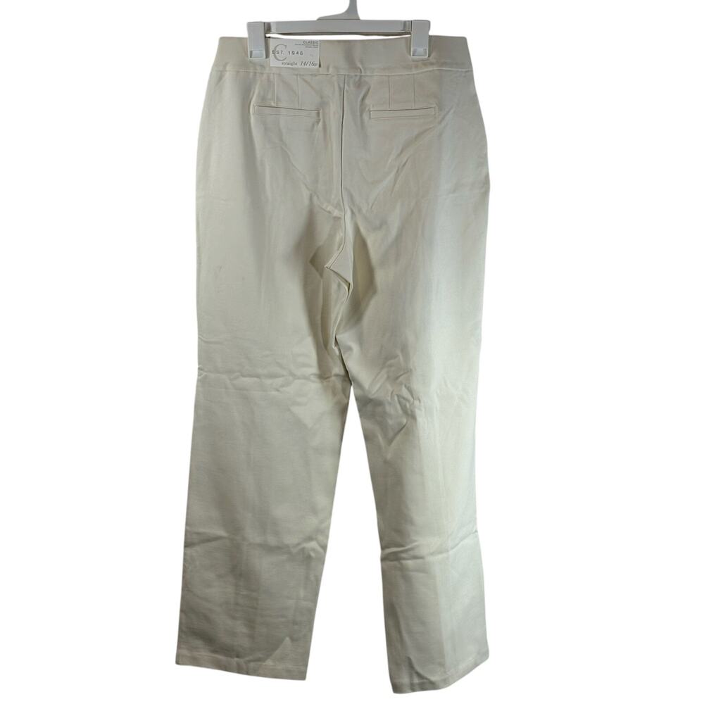 Cato Fashions Women's Slacks, Straight Leg, Classic Waist, White, Sz 14/16w, NWT